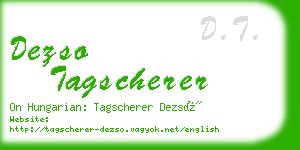 dezso tagscherer business card